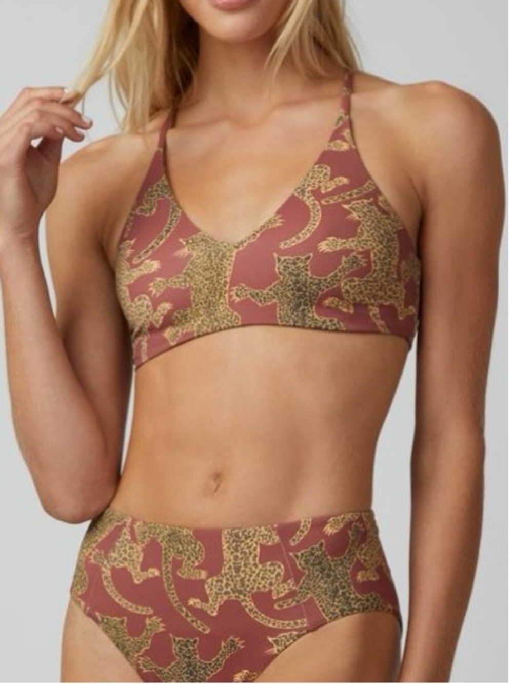 Boys + Arrows Hood Cat Bikini Swimsuit Top Rust Size XL